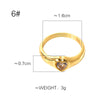 Titanium Steel Geometric Love Heart Shaped Diamond Ring For Ladies