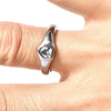 Titanium Steel Geometric Love Heart Shaped Diamond Ring For Ladies