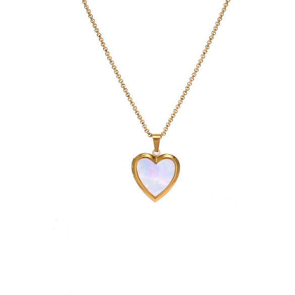 Titanium Steel Geometric Love Memorial Pendant Necklace Electroplated For Unisex