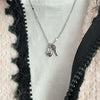 Titanium Steel Geometric Love Pendant Key Lock Couple Multilayer Stacked Diamond Mixed Gemstone Inlay 18K Gold Plated Pendant Necklace