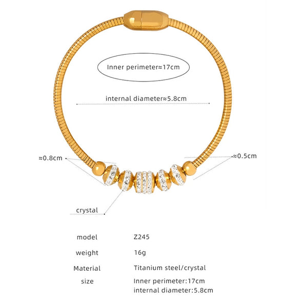 316L Stainless Steel Geometric Magnetic Pendant Bracelet Jewelry Electroplated For Women