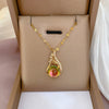 Titanium Steel Geometric Microinlaid Real Gold Diamond Women's Necklace
