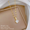 Titanium Steel Geometric Microinlaid Real Gold Zircon Necklace For Women