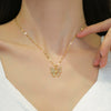 Titanium Steel Geometric Microinlaid Women's Necklace Earrings Set With Electroplating