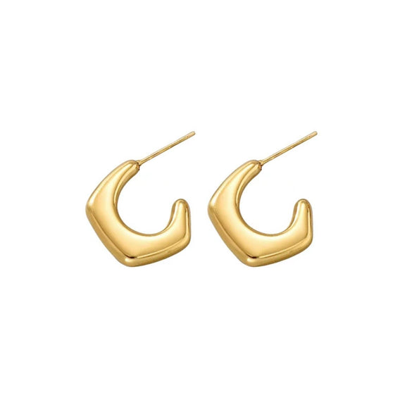 Titanium Steel Geometric Minimalist Electroplated Earrings For Men And Women