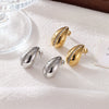 Titanium Steel Geometric Minimalist Microinlaid Electroplated Drop Earrings For Women