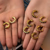 Titanium Steel Geometric Multicolor Zircon Earrings With 18K Gold Plated Electroplating Light Luxury Style Unisex