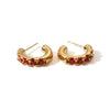 Titanium Steel Geometric Multicolor Zircon Earrings With 18K Gold Plated Electroplating Light Luxury Style Unisex