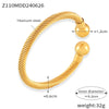 316L Stainless Steel Geometric Multilayer Line Twist Open Bracelet With Electroplating And French Retro Style
