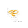 Titanium Steel Geometric Multilayer Ring With Heart Shape Flower Leaves Letters Numbers Text Pattern 18K Gold Plated Open Adjustable Style