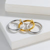 Titanium Steel Geometric Multiring Combination Women's Ring Electroplated
