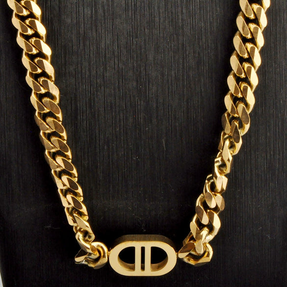 Titanium Steel Geometric Necklace With Letters Numbers Text Electroplating Style For Unisex
