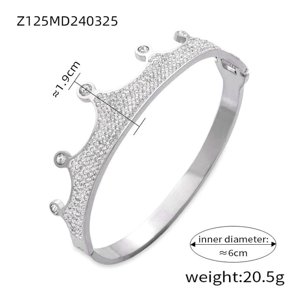 316L Stainless Steel Geometric Niche Retro Jewelry Plated 18K Gold Bracelet Inlaid With Colored Diamond
