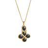 Titanium Steel Geometric Oil Drop Cross Pendant Necklace With Electroplating And O Word Chain