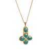 Titanium Steel Geometric Oil Drop Cross Pendant Necklace With Electroplating And O Word Chain