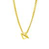 Titanium Steel Geometric Ot Buckle Hiphop Necklace With Electroplating