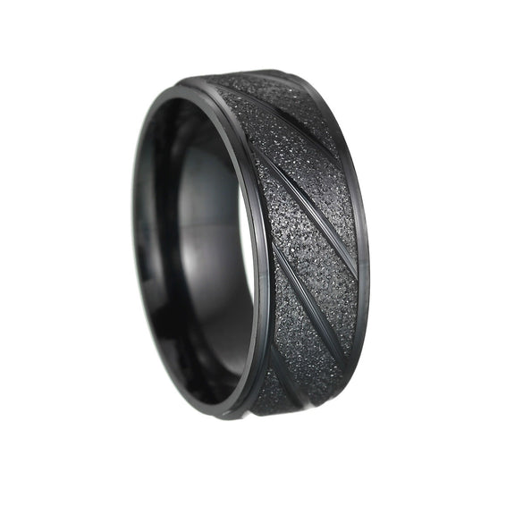 Titanium Steel Geometric Outdoor Ring For Men And Women With Electroplating Treatment