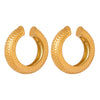 Titanium Steel Geometric Pattern Ear Clip Earrings With 18K Gold Plated Electroplating For Women