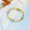 Titanium Steel Geometric Pattern Electroplated Unisex Round Bracelet