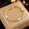 Titanium Steel Geometric Pattern Electroplated Unisex Round Bracelet