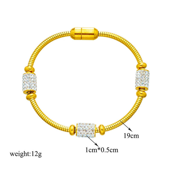 Titanium Steel Geometric Pattern Electroplated Unisex Round Bracelet