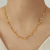 316L Stainless Steel Geometric Pattern Fashion Clip Bead Chain Double Layer Clavicle Necklace