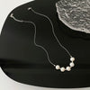 Titanium Steel Geometric Pearl Pendant Necklace For Women Light Luxury Snake Bone Chain