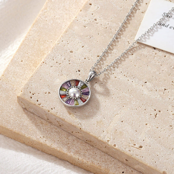 Titanium Steel Geometric Pendant Clavicle Chain Necklace For Women Electroplated Minimalist Jewelry