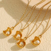 316L Stainless Steel Geometric Pendant Necklace For Women With Electroplating Design