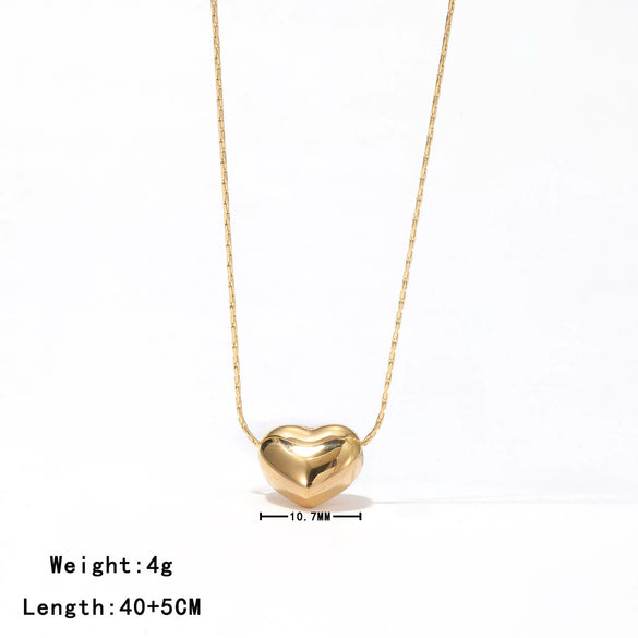 Titanium Steel Geometric Pendant Necklace For Women With Vacuum Plating Minimalist Style