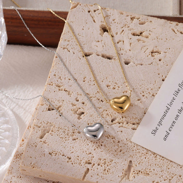 Titanium Steel Geometric Pendant Necklace For Women With Vacuum Plating Minimalist Style