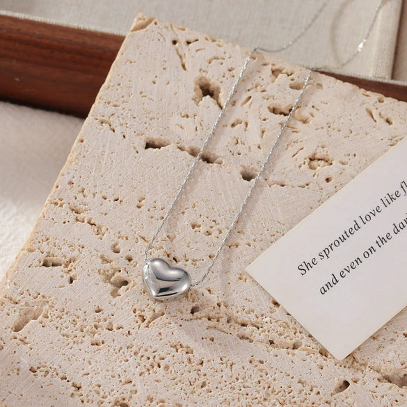 Titanium Steel Geometric Pendant Necklace For Women With Vacuum Plating Minimalist Style