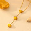 Titanium Steel Geometric Pendant Necklace With 18K Gold Plated Box Chain For Women Light Luxury Style