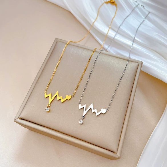 Titanium Steel Geometric Picture Style Electroplated Cartoon Necklace For Unisex
