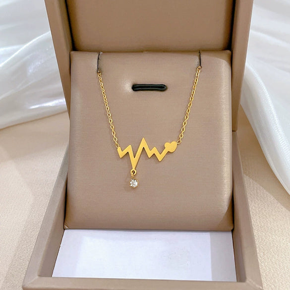 Titanium Steel Geometric Picture Style Electroplated Cartoon Necklace For Unisex