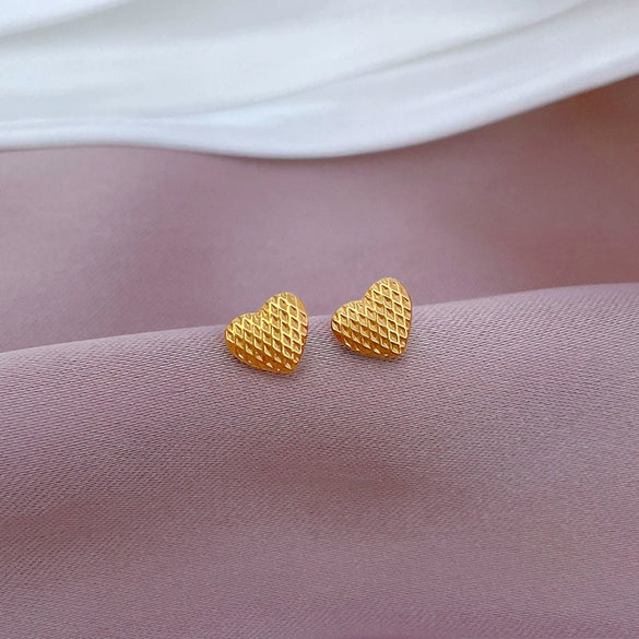 Titanium Steel Geometric Plaid Minimalist Style Electroplated Earrings For Women And Men