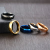 Titanium Steel Geometric Plain Ring Electroplated Unisex Jewelry