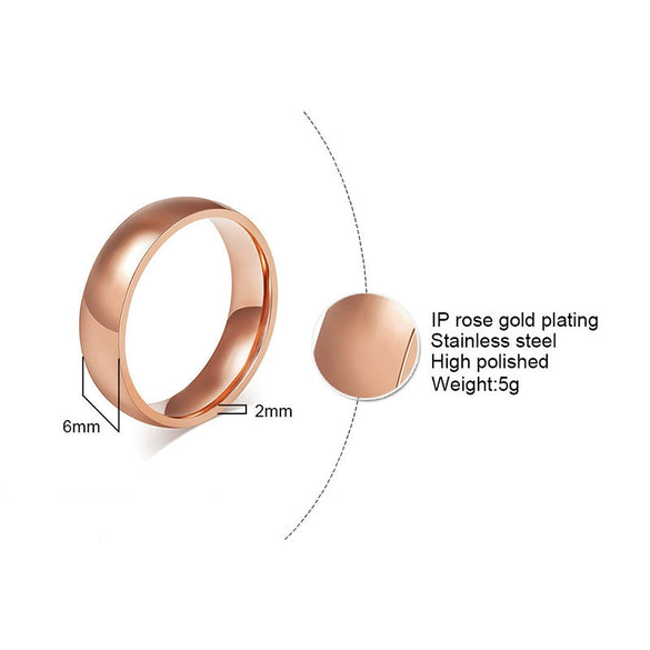 Titanium Steel Geometric Plain Ring Electroplated Unisex Jewelry