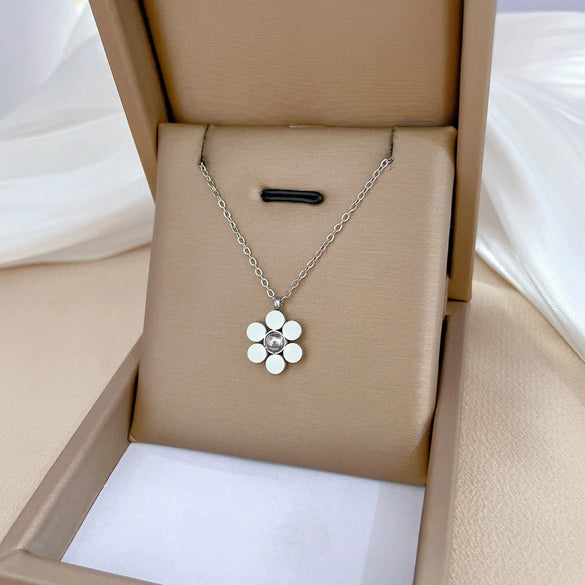 Titanium Steel Geometric Planet Necklace With Electroplating For Unisex