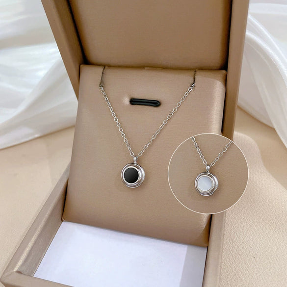 Titanium Steel Geometric Planet Necklace With Electroplating For Unisex