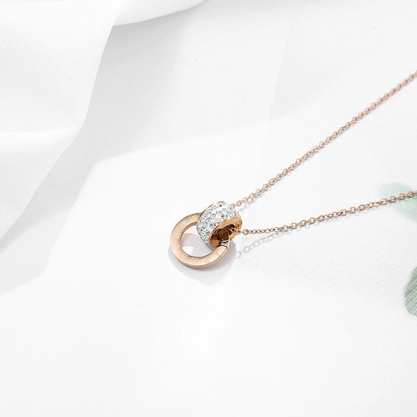 Titanium Steel Geometric Planet Necklace With Real Gold Electroplating For Unisex