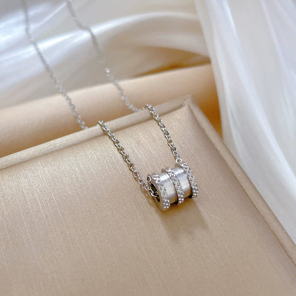 Titanium Steel Geometric Planet Necklace With Real Gold Electroplating For Unisex