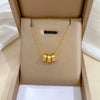 Titanium Steel Geometric Planet Necklace With Real Gold Electroplating For Unisex