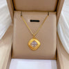 Titanium Steel Geometric Planet Necklace With Real Gold Electroplating For Unisex