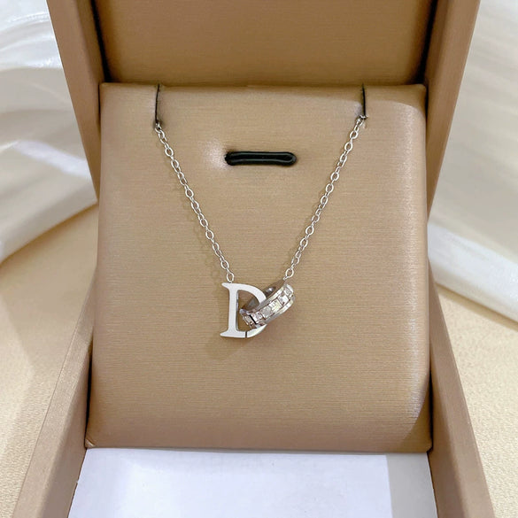 Titanium Steel Geometric Planet Necklace With Real Gold Electroplating For Unisex