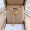 Titanium Steel Geometric Planet Necklace With Real Gold Electroplating For Unisex