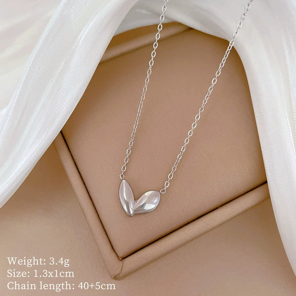 Titanium Steel Geometric Plants And Flowers Cartoon Style Electroplating Necklace