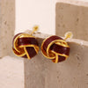 316L Stainless Steel Geometric Red Enamel Electroplated Women's Earrings