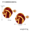 316L Stainless Steel Geometric Red Enamel Electroplated Women's Earrings