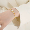 316L Stainless Steel Geometric Retro Colorful Glass Stone White Zircon Necklace Bracelet Set Electroplated For Women